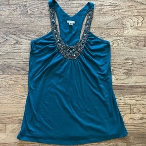 Racerback beaded tank top